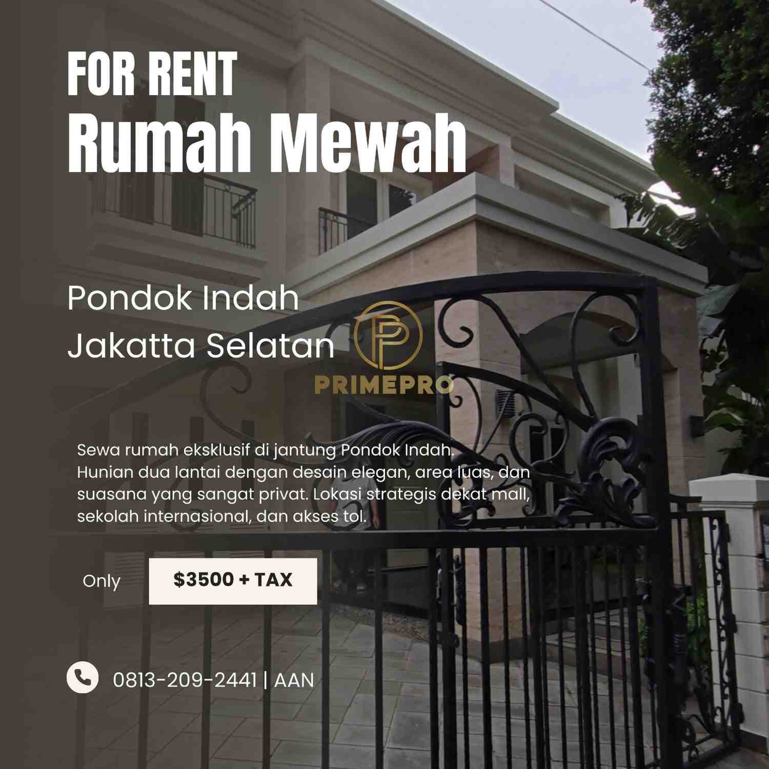 Disewakan Rumah Mewah di Pondok Indah